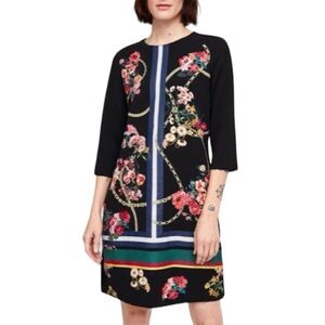 Zara‎ Basic Women's Long Sleeve Floral Print Mini Dress 3/4 Sleeve​​​
